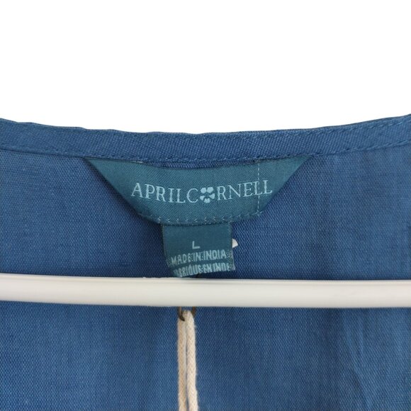 April Cornell Seaside Porch Dress Royal Blue New With Tags Size Large Sleeveless - Picture 5 of 12